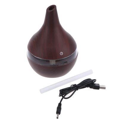 300ml Creative Aromatherapy Diffuser Wooden Grain Pattern USB Ultrasonic Air Aroma Silent Humidifier Essential Oil Aroma Diffuser (Coffee)
