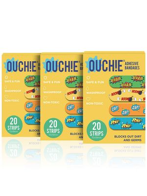 Aya Papaya Ouchie Non-Toxic Printed Bandages Tripal Combo Set Of 3 (60 pack) - Yellow