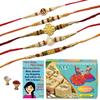 BOGATCHI Rakhi Gift for Brother | Rakhi with Sweets Combo | Rakhi Gift Combo for Brother|Rakhi Set|Soan Papdi + Rakhi Set of 5+Roli Chawal +Rakhi Card |SONPPDI5-5 view 1