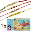 BOGATCHI Rakhi Gift for Brother | Rakhi with Sweets Combo | Rakhi Gift Combo for Brother|Rakhi Set|Soan Papdi + Rakhi Set of 4+Roli Chawal +Rakhi Card |SONPPDI4-3 view 1