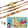 BOGATCHI Rakhi Gift for Brother | Rakhi with Sweets Combo | Rakhi Gift Combo for Brother|Rakhi Set|Soan Papdi + Rakhi Set of 4+Roli Chawal +Rakhi Card |SONPPDI4-1 view 1