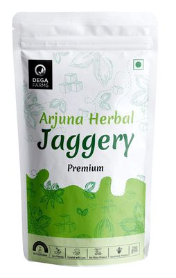 DEGA FARMS Premium Arjuna Herbal Jaggery - 200GM Each ( Pack of 2 )| Made with 100% Pure, Organic & Natural Ingredients | Grown Without Synthetic Pesticides & Without Synthetic GMOs - Sedex Certified