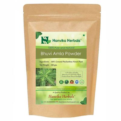 Hanvika Herbals Bhuvi Amla Powder - 100% Phyllanthus Niruri Plant (100 gm)