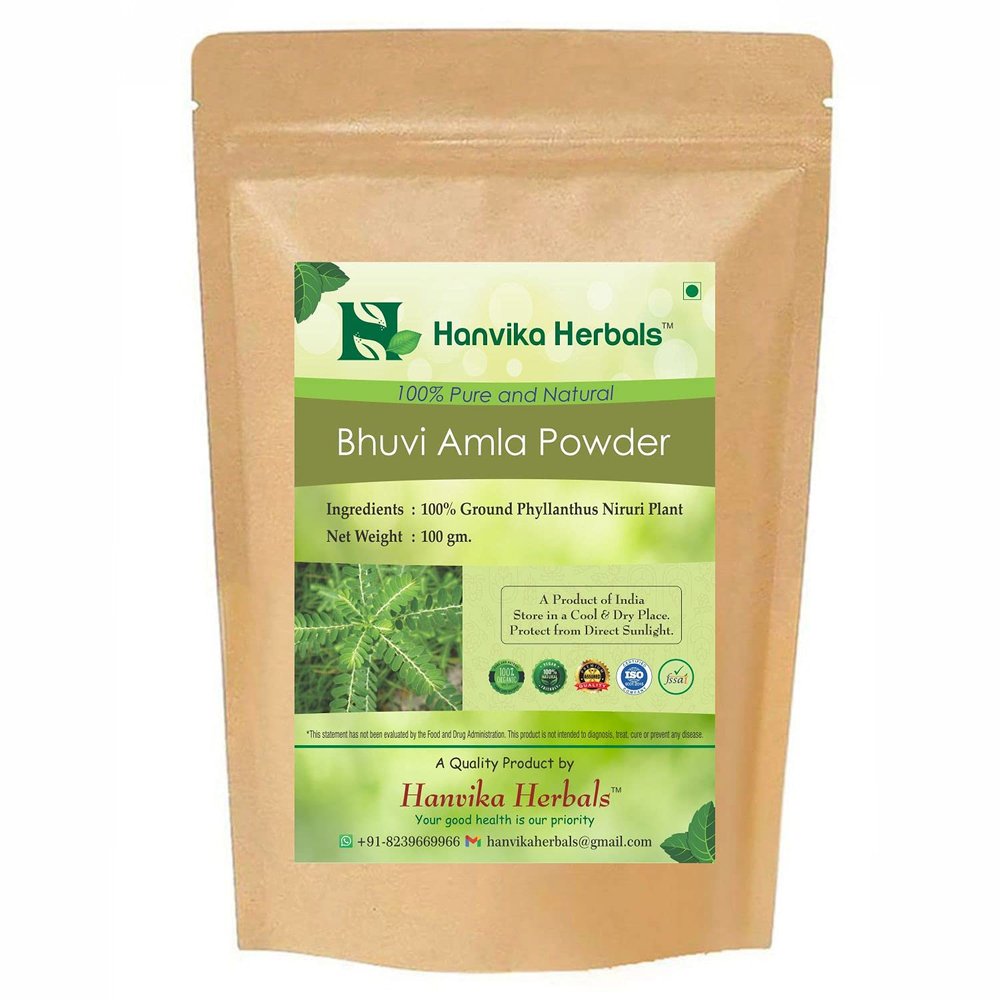 Hanvika Herbals Bhuvi Amla Powder - 100% Phyllanthus Niruri Plant (100 gm)