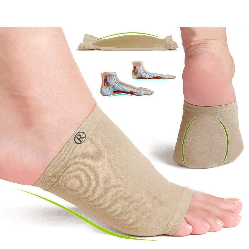 CALIST Unisex Flat Arch Support Pad Socks for Foot Pain Relief, Free Size - 1 Pair