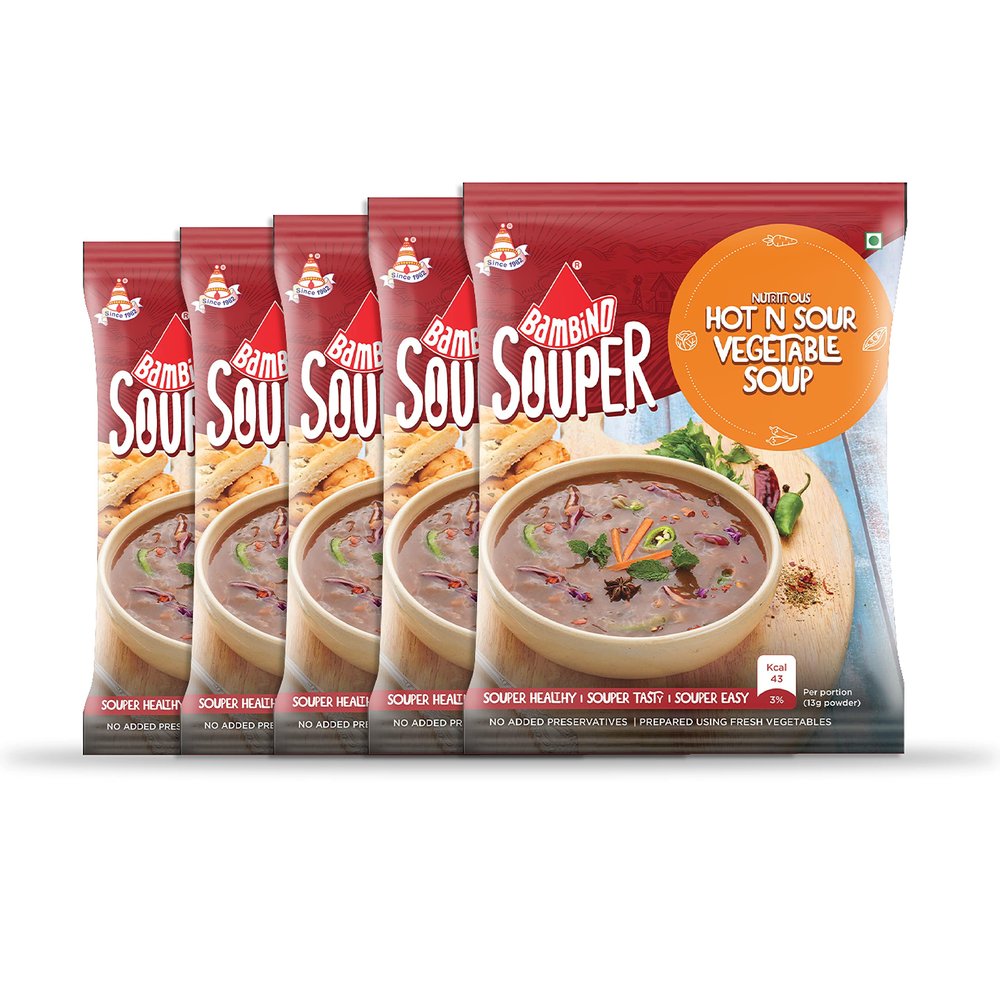 Bambino Hot N Sour Soup Powder 40g (Pack of 5)
