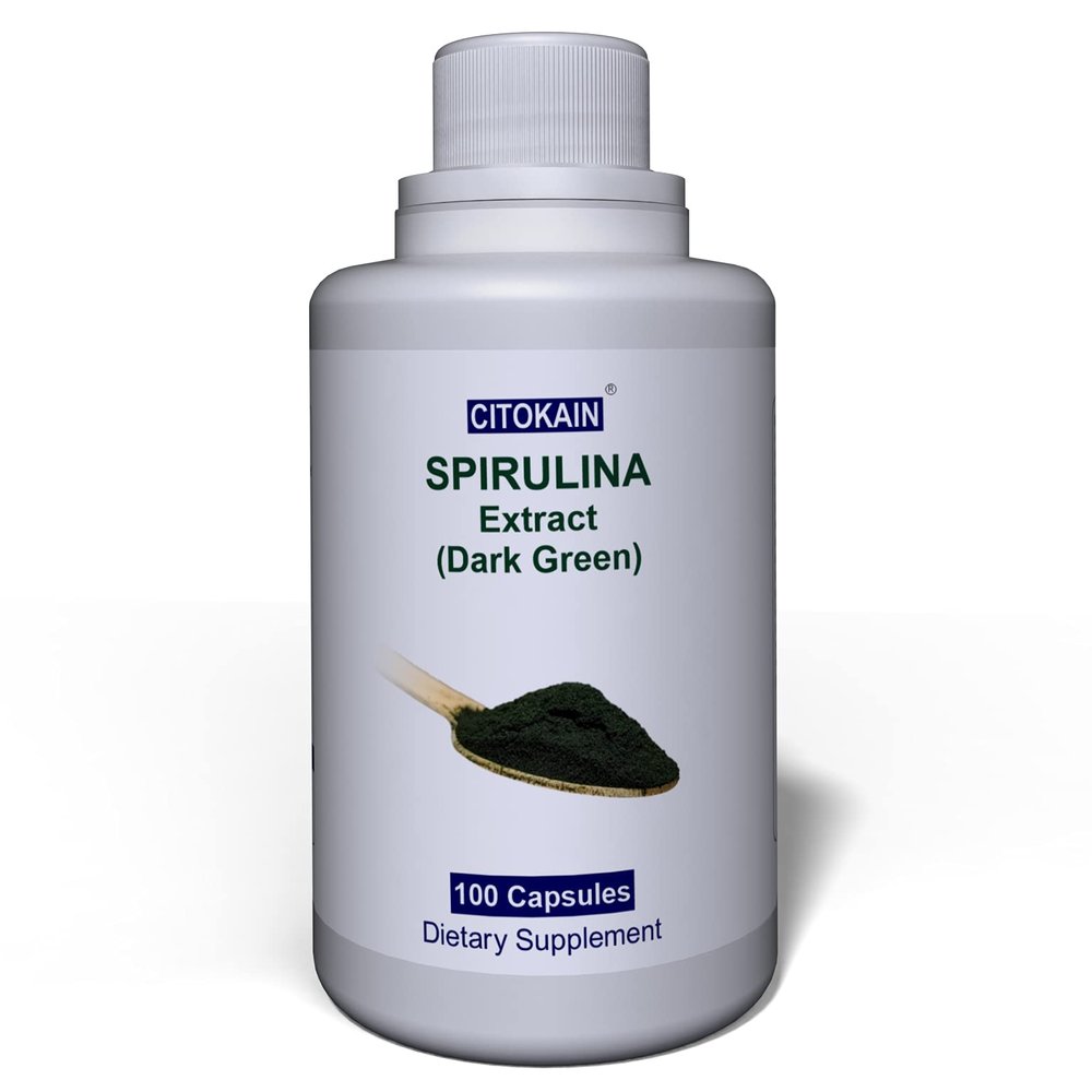Citokain, Spirulina Extract (Dark Green) 750mg - 100 Capsules