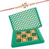 Astonished Retail 12 Pieces Homemade Chocolates in Green Box | Swastik Rakhi with Chocolate for Brother | Rakhi Chocolate Hamper | Roli, Chawal, Chandan, Misri | 230 view 1