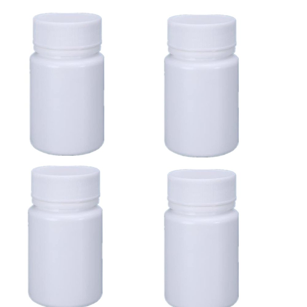 SHUILING 4PCS Empty Medicine Pill Organizer Plastic Medicine Pill Bottles Reagent Bottle Liquid Solid Powder Capsules Case Pill Chemical Containers with Screw Cap