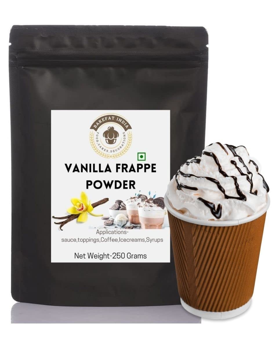 Bakefat India Vanilla Frappe Powder/Coffee Thickener Powder-250gm