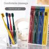 4Pcs FA ly Pack Fashion Pure Color Toothbrushes Soft Bristles Binchoutan Elements Individually Wrapped Tooth Brushes view 2