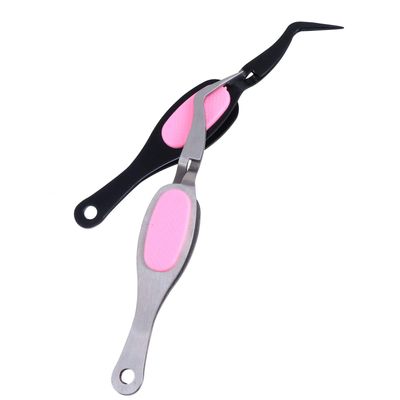 HEALLILY 2pcs Non-Slip Grip Tweezers Slanted Tip Stainless Steel Craft Tweezer Wide Precision Tip Clip for Ingrown Hair Facial Hair Eyebrow Shaping Splinter Blackhead Remover