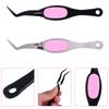 HEALLILY 2pcs Non-Slip Grip Tweezers Slanted Tip Stainless Steel Craft Tweezer Wide Precision Tip Clip for Ingrown Hair Facial Hair Eyebrow Shaping Splinter Blackhead Remover view 2