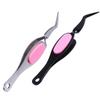 HEALLILY 2pcs Non-Slip Grip Tweezers Slanted Tip Stainless Steel Craft Tweezer Wide Precision Tip Clip for Ingrown Hair Facial Hair Eyebrow Shaping Splinter Blackhead Remover view 3