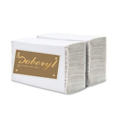 Doberyl M-Fold Tissue Paper Towels Soft & Hygienic Multifold Paper Napkins (Pack of 2, 125 Sheets Each, Total 250 Pcs)