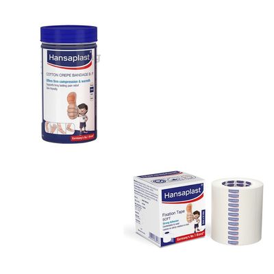 1 pc of 10cm *4m Hansaplast Crepe Bandage+1 pc of 5cm*9.14m Fixation Tape