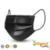 Diligent- We Care For your Life Black Non-Woven Fabric 3 Layer Surgical Disposable Certified Face Mask With Nose Clip and Soft Ear loop (Black-100 Masks) For Men & Women view 2