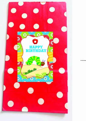 Pretty Ur Party The Hungry Caterpillar Paper Popcorn Bag - Pack of 10