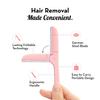 Plush Foldable Reusable Face Razor for Woman (Pack of 3) | Mini Face & Eyebrow Razor with Single German Steel Blade | Painless Hair Removal for Upper Lips, Forehead, Sideburns | Prevents Burns & Cuts view 2