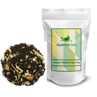 Siyacha Tea Ginger Masala Chai |Fresh Assam CTC Tea, Ginger, Cinnamon, Cardamom, Clove| 100% Natural Whole Spice Blend, No flavours |Loose Leaf Chai Patti| 500 Grams Makes 250 Cups (approx)