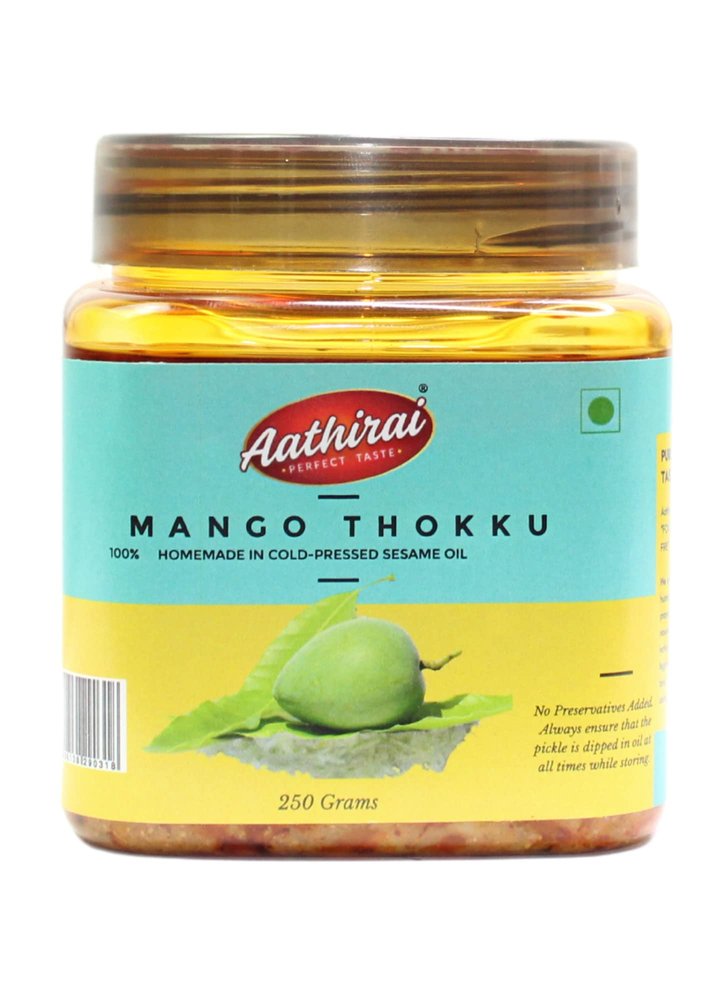 Aathirai Mango Thokku - 250 GM | No Artificial Preservatives | 100% Natural & Organic Homemade Pickle Made With Cold-Pressed Oil | Grated Mango thokku