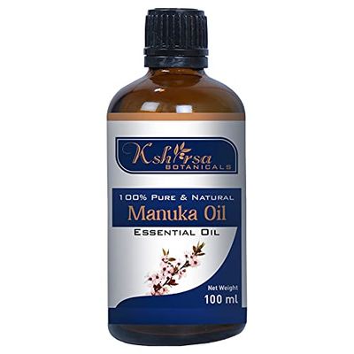 Kshirsa Botanicals Manuka Essential Oil (Leptospermum scoparium) 100% Pure Natural Undiluted, Therapeutic Grade for Aromatherapy (100 ml)