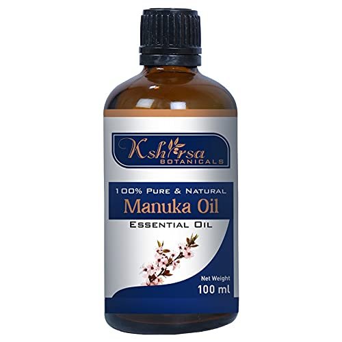 Kshirsa Botanicals Manuka Essential Oil (Leptospermum scoparium) 100% Pure Natural Undiluted, Therapeutic Grade for Aromatherapy (100 ml)