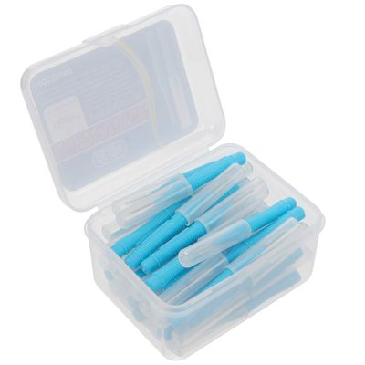 ARTIBETTER 40pcs 1. 0mm Blue Floss Pick Brush Interdental Brush Flossing Head Oral Brush Flosser Toothpick Cleaning Tools Oral Care Floss Pick