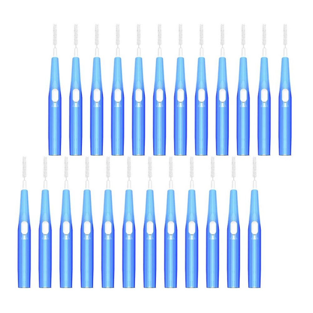 ARTIBETTER 30pcs Blue 0. 7mm Interdental Pick Brushes Retractable Floss Head Toothbrush Cleaning Teeth Brushes Between Teeth Pick Brush Flosser