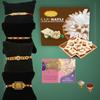 BOGATCHI Rakhi with Sweets, Rakhi for brother with sweets, Rakhi with sweets for brother, Rakhi for brother with gift sweets, Kaju Katli- 4pcs + Rakhi Set of 4 +Roli Chawal+ Rakhi Story Card |KAJURKHI-2-63 view 1