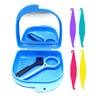 HRASY Oral Care Disassembly Kit/7pcs Including 1 Retainer Case With Mirror and Vent Holes | 1 Aligner Remover Tool | 4 Elastic Rubber Bands Placers | 1 Cleaning Brush (Blue) view 1
