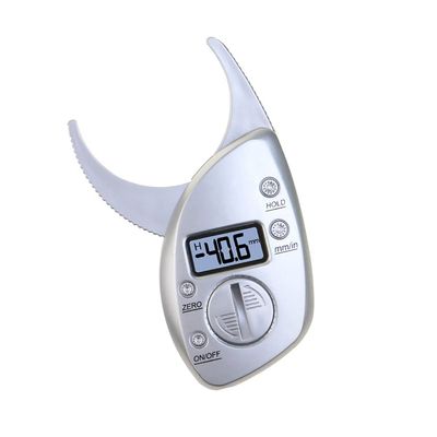 1PC Digital Body Fat Caliper Fitness Body Fat Caliper Fat Measuring Tool with Clear Display Portable Fat Digital Display Caliper for Fitness Instructor Women Men Use Silver