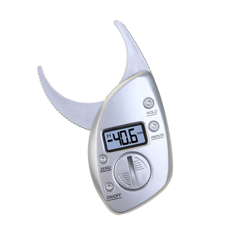 1PC Digital Body Fat Caliper Fitness Body Fat Caliper Fat Measuring Tool with Clear Display Portable Fat Digital Display Caliper for Fitness Instructor Women Men Use Silver