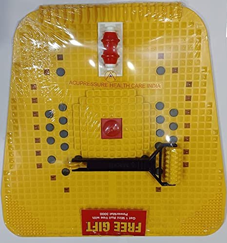 ACi Acupressure Power Mat with Magnets and Pyramids for Pain Relief Foot Mat - 3000 With Free Mini Roll