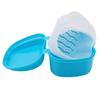 Sevenfly Denture Bath Case Cup Box Holder Storage Soak Container with Strainer Basket for Travel Cleaning,Light blue view 3