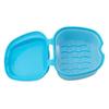Sevenfly Denture Bath Case Cup Box Holder Storage Soak Container with Strainer Basket for Travel Cleaning,Light blue view 4