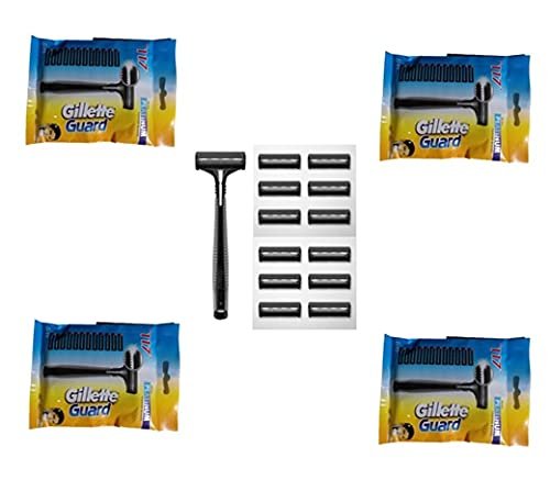 Gillette Guard One Razor & Cartridge 12 pcs in A pack (Pack of 4) by Rmr JaiHind
