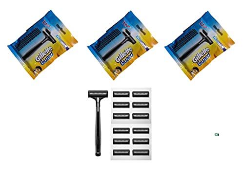 Gillette Guard One Razor & Cartridge 12 pcs in A pack (Pack of 3) by Rmr JaiHind