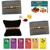 BOGATCHI rakhi for brother combo with chocolate, rakhi with sugarfree chocolates gift pack, rakhi for brother with Sugar free chocolate Almonds(100g)+Rakhi(3) +Roli Chawal+ Rakhi Card +Gold Coin|103 view 1