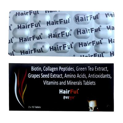 HairFul Hair Multivitamins Healthy Hair Supplement for Better Hair Growth & Hair fall Control (Pack Of 4 X 15) 60 Tablets