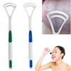 DishGo Oral Dental Cleaner || Plastic Brush Scraper || Plastic Perfect Surgical Tongue Cleaner Scraper || Flexible Handle with Comfort Grip Standard (Pack of 2) view 3