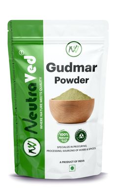 NeutraVed Gudmar Powder for Diabetes 100g | Gymnema Sylvestre (Madhunashini) | Herbal Sugar Support in Zipper Pouch