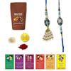 BOGATCHI Rakhi for Brother and Bhabhi with Chocolate|Rakhi for Bhai and Bhabhi|Premium Lumba Rakhi Set| Lumba Rakhi Combo| Rakhi Lumba Set of 2| Bhaiya- Bhabhi Rakhi Set with Chocolates| LUMBA+BS-10 view 3