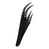 Auniwaig Anti-Static Black Curved/Straight Tweezers Antimagnetic Precision Ceramic Tweezers Non-Conductive Heat Resistant Black Shank for Pinching Coils 2pcs view 1