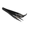 Auniwaig Anti-Static Black Curved/Straight Tweezers Antimagnetic Precision Ceramic Tweezers Non-Conductive Heat Resistant Black Shank for Pinching Coils 2pcs view 2