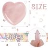 24 Pcs 0.8 Inches Rose Quartz Crystal Heart Love Stones Amethyst Aventurine Tiger Eye Stones Love Carved Palm Worry Stone with Black Flannelette Bag for Reiki Balancing Wedding(Pink) view 2