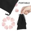 24 Pcs 0.8 Inches Rose Quartz Crystal Heart Love Stones Amethyst Aventurine Tiger Eye Stones Love Carved Palm Worry Stone with Black Flannelette Bag for Reiki Balancing Wedding(Pink) view 3