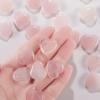 24 Pcs 0.8 Inches Rose Quartz Crystal Heart Love Stones Amethyst Aventurine Tiger Eye Stones Love Carved Palm Worry Stone with Black Flannelette Bag for Reiki Balancing Wedding(Pink) view 4