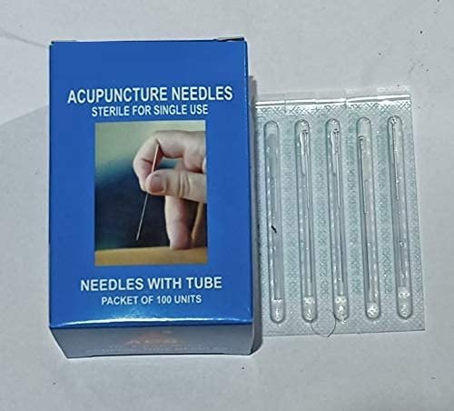 ACP ACUPRESSURE Silver Tube Needles Handle Pack Of 100 Size 0.25 X 25mm (Set of 4)