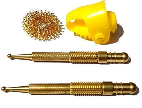 ACP Acupressure Sujok Brass Jimmy-2 Pc,1 Pc Sujok Ring, 1 Pc Thumb Pad